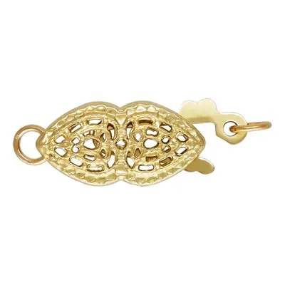 14K YELLOW FANCY REGULAR FILIGREE PEARL CLASP