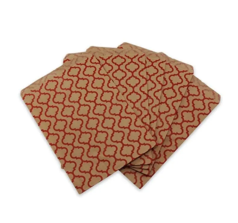 [61-178] RED TRELLIS KRAFT PAPER BAGS