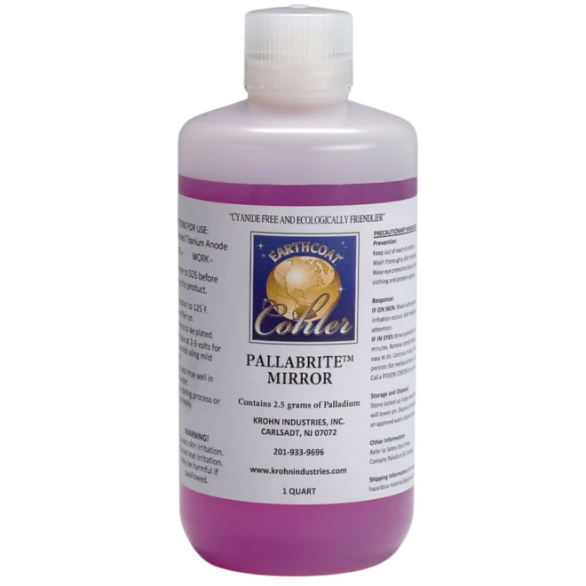 PALLABRITE MIRROR ELECTROPLATING 2.5g SOLUTION 1QT BOTTLE (CYANIDE FREE)