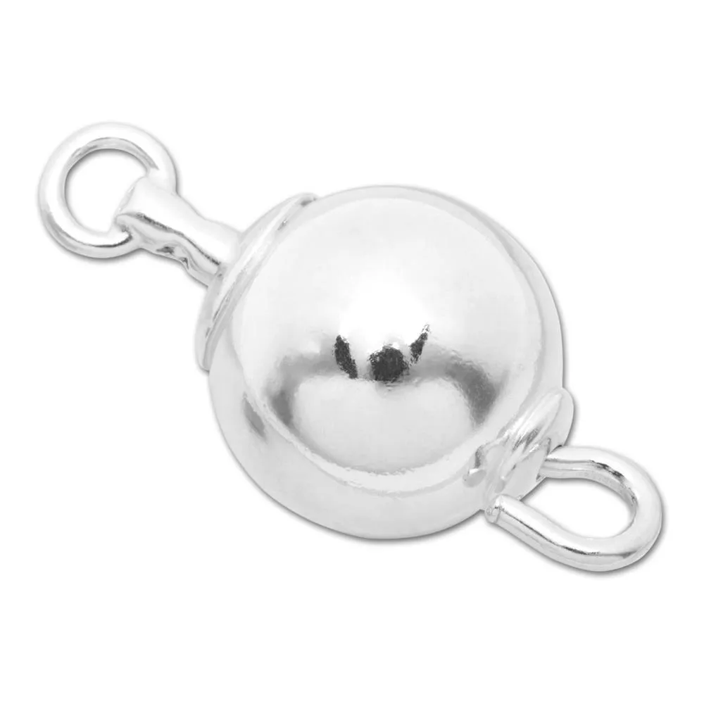 STERLING SILVER BRIGHT BEAD CLASP - 8.00MM