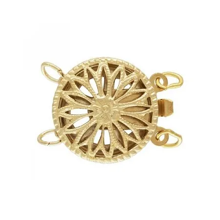 GOLD FILLED FILIGREE ROUND PEARL CLASP 2-STRAND