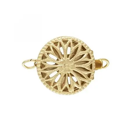 GOLD FILLED ROUND FILIGREE PEARL CLASP 1-STRAND