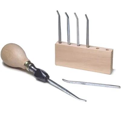 [53-100] SET OF 6 MILLGRAIN TOOLS WITH HANDLE