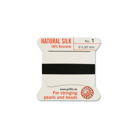 [38-261] BLACK SILK BEAD CORD CARD (Size 1)