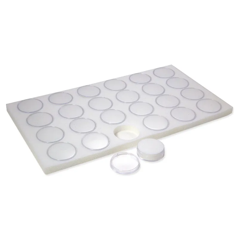 FOAM LINER - 24 GEM JARS - WHITE/WHITE