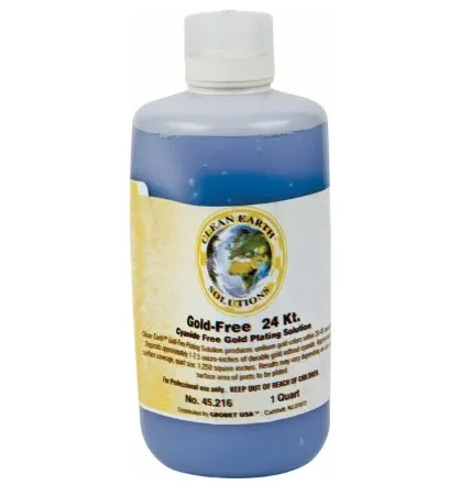24K YELLOW PLATING SOLUTION 1 QT BOTTLE (CYANIDE-FREE)