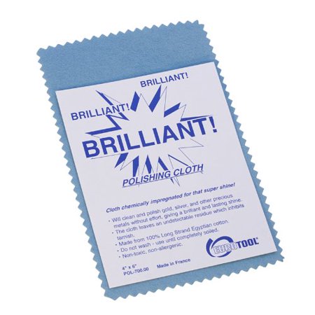 [17-092] BRILLIANT POLISHING CLOTH BLUE 4" x 6"