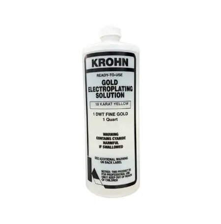 KROHN'S 18K YELLOW PLATING SOLUTION 1 QT BOTTLE