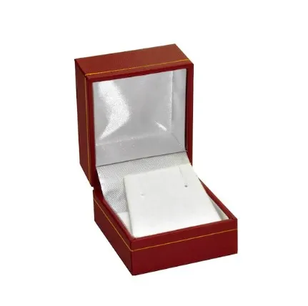 RED LEATHERETTE EARRING BOX