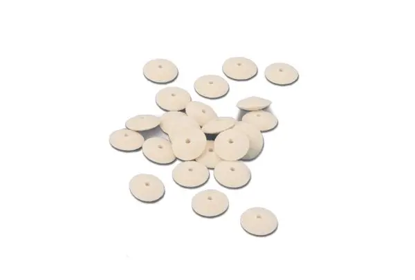 [17-479] MINIATURE FELT KNIFE WHEEL BUFFS 10PK - HARD (1/2" Diameter)