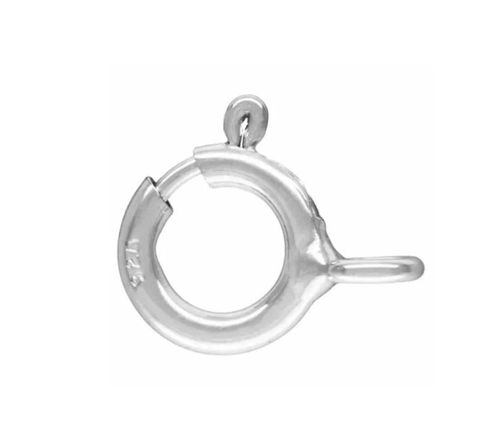 [75-18W-220] 18K WHITE SPRING RING CLASP - 4.50MM