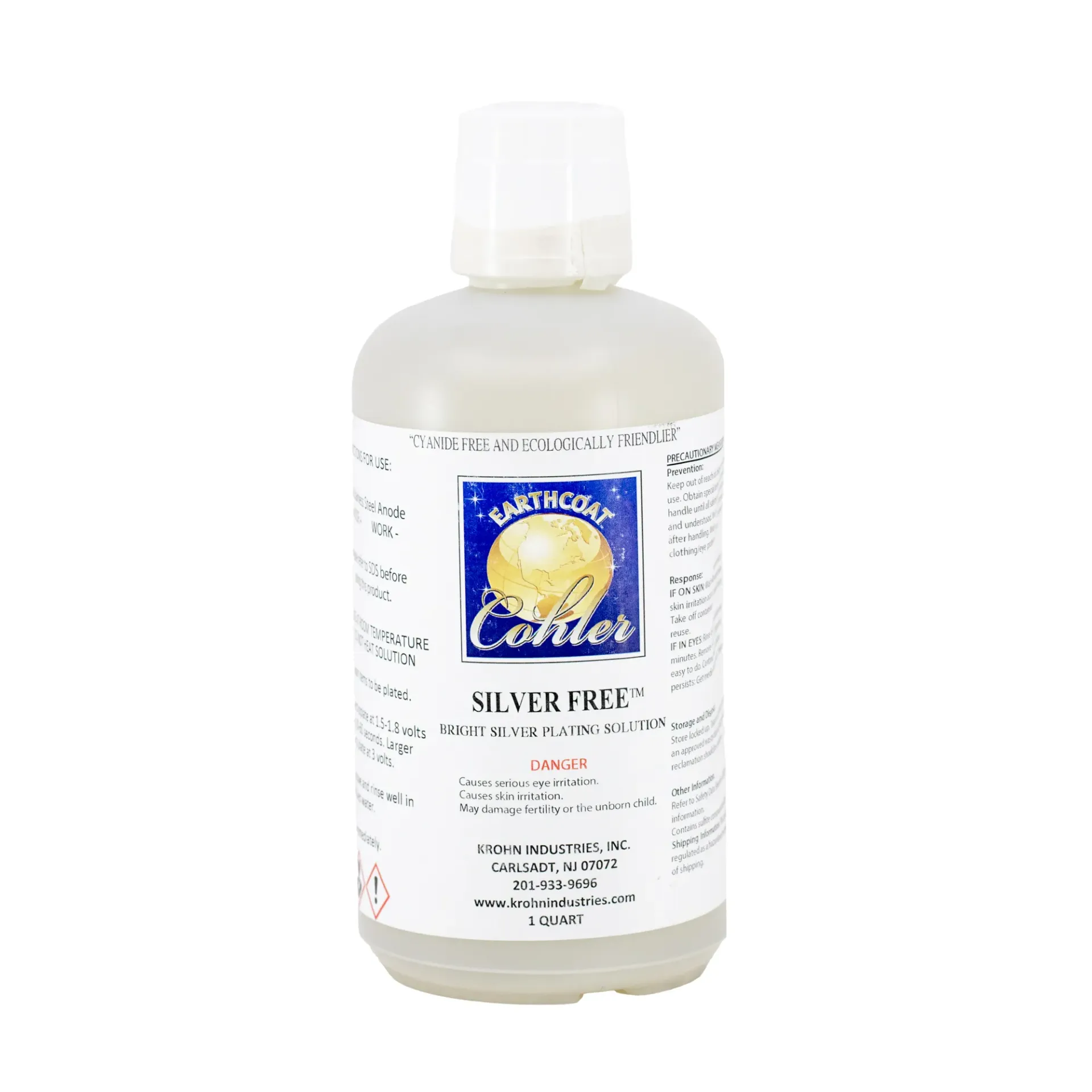 [45-458] SILVER PLATING SOLUTION (CYANIDE FREE) 1 QT BOTTLE