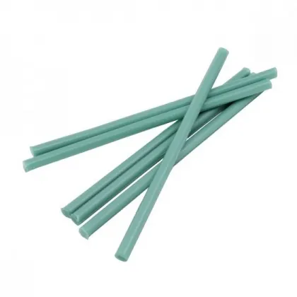 [13-080] DARK GREEN SPRUE WAX RODS 1/4" X 6" BOX