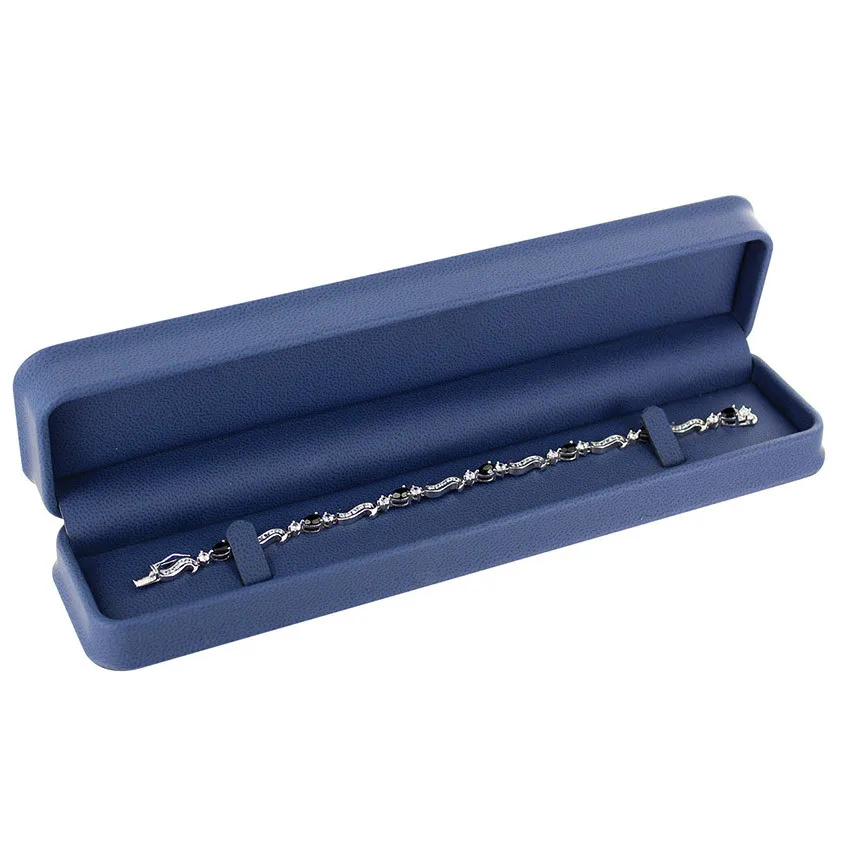 PLUSH BLUE LEATHERETTE BRACELET BOX