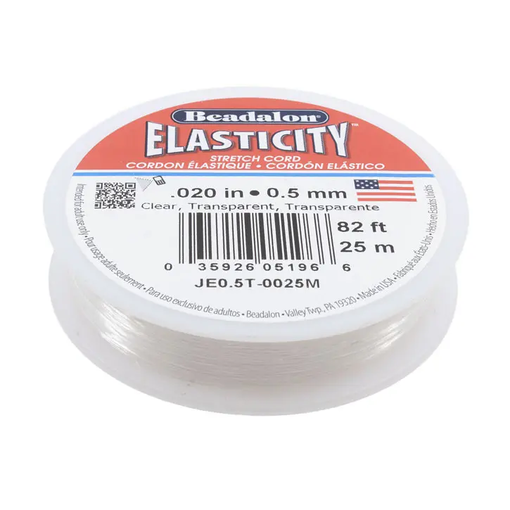 [38-0450] BEAD CORD - ELASTICITY CLEAR 0.5MM - 25M