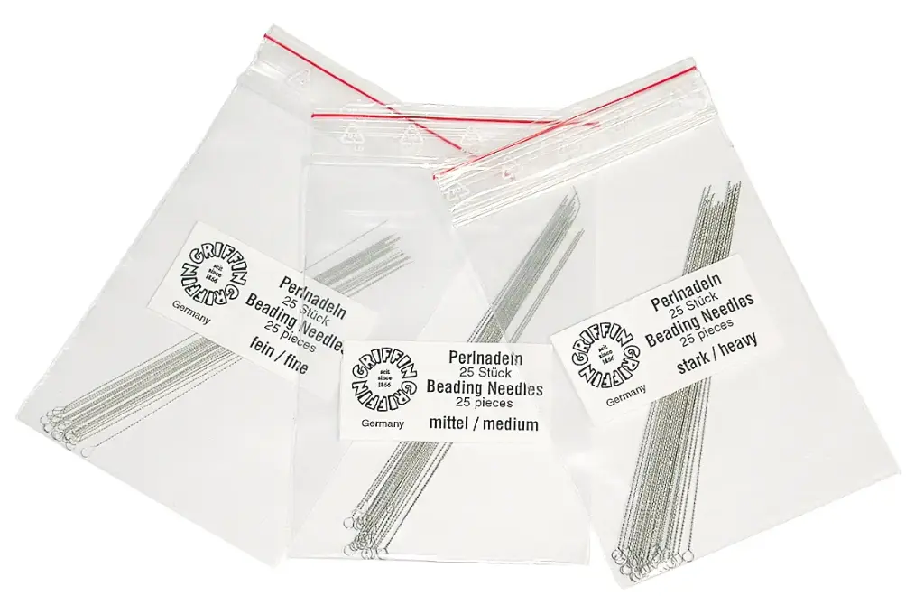[38-0912] BEAD NEEDLES - MEDIUM STEEL - 25/PKG