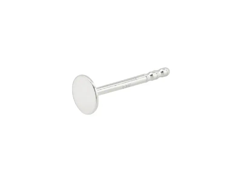 [28-SS-3565] STERLING SILVER EARRING POST FLAT PAD - 5MM