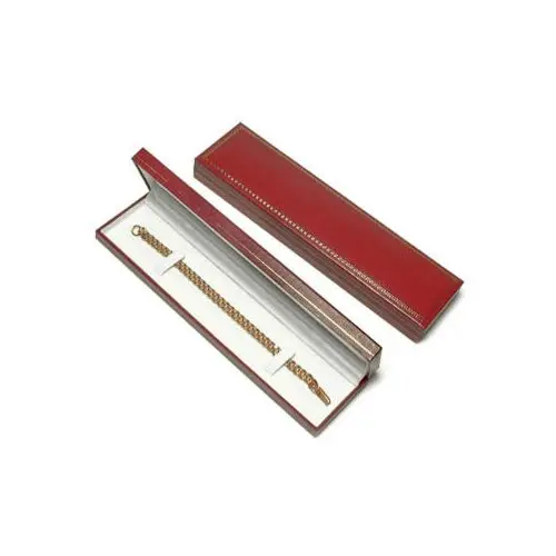 [65-174RD] RED LEATHERETTE BRACELET BOX