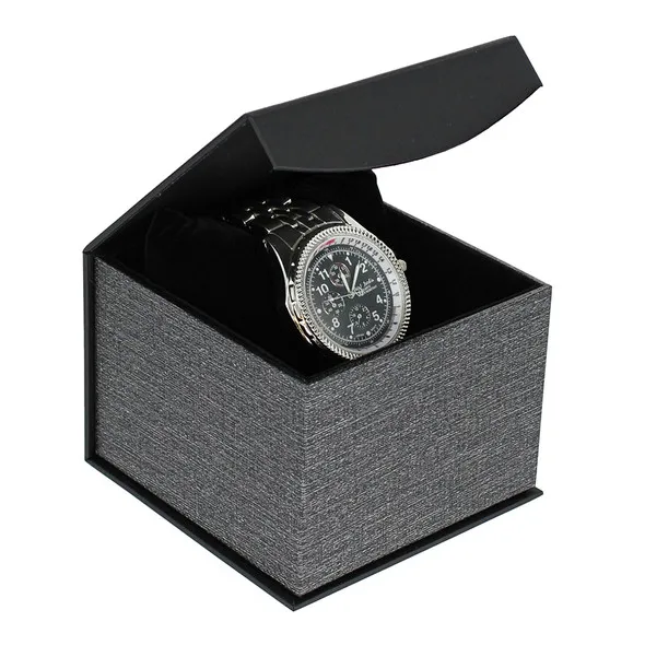 [61-1024] BLACK BRACELET & WATCH PILLOW BOX
