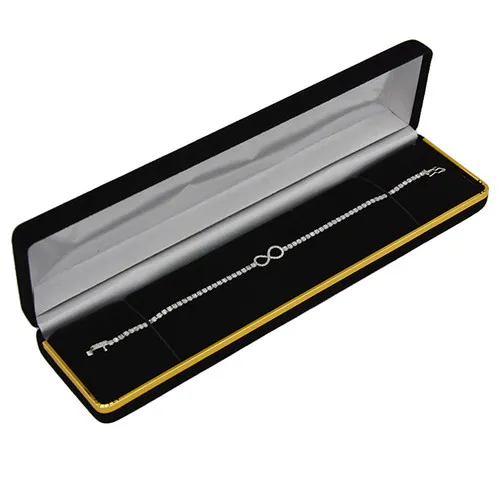 [65-124] BLACK VELVET WITH GOLD TRIM BRACELET BOX