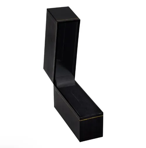 [65-173BK] BLACK LEATHERETTE BANGLE BOX