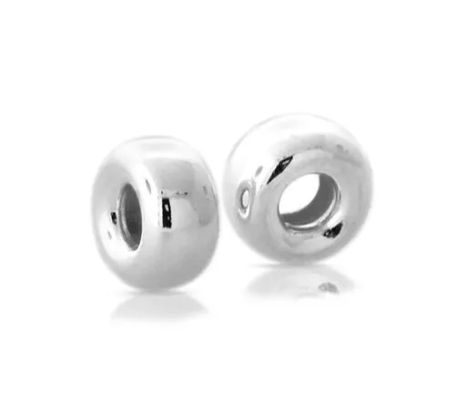 STERLING SILVER ROUNDEL BEADS - 3MM
