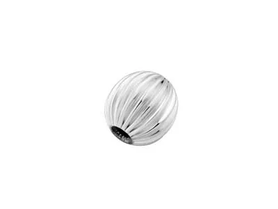 CORRUGATED STERLING SILVER BEADS - 6MM