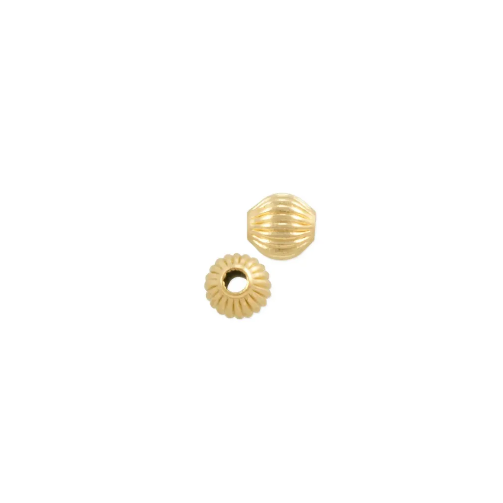 CORRUGATED GOLD FILLED BEADS - 4MM