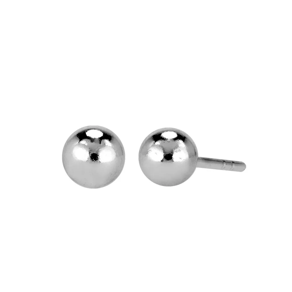 [28-SS-1828] STERLING SILVER BALL EARRING - 6MM