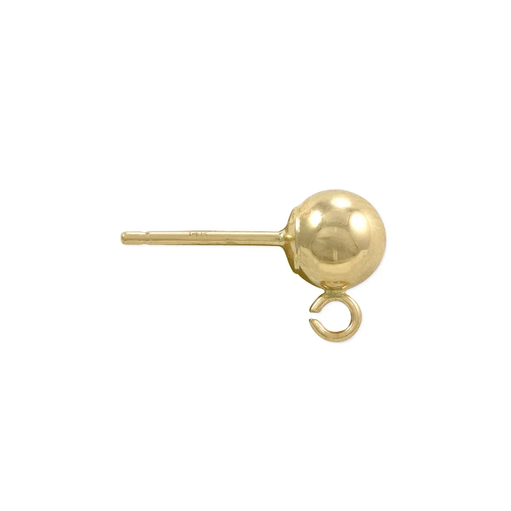 GOLD FILLED BALL EARRING WITH RING - 5MM