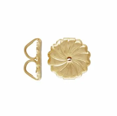 GOLD FILLED EAR NUT CORROGATED LARGE 5.50MM