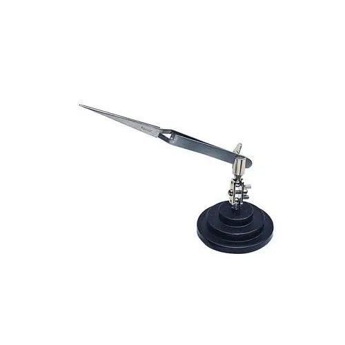 [54-080] THIRD HAND ROUND BASE WITH TWEEZER