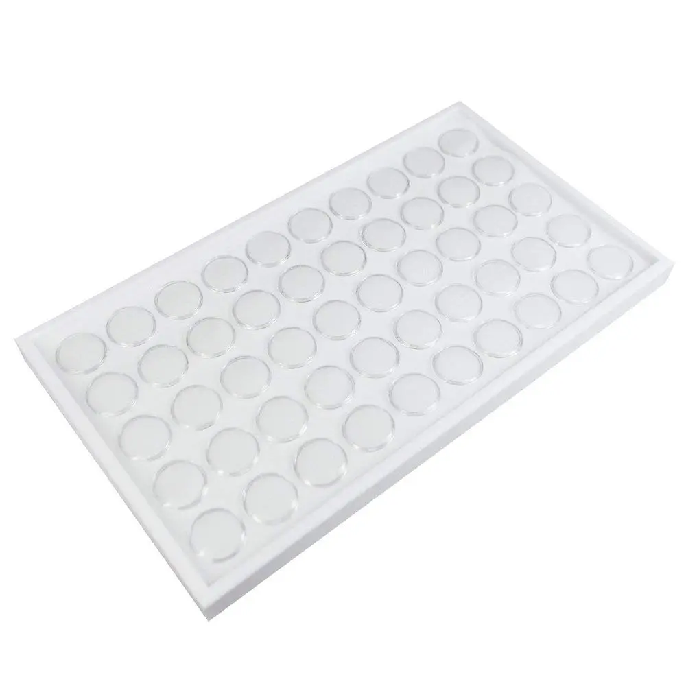[65-5312] FOAM LINER WITH 50 GEM JARS - 1-1/8" DIA. - WHITE/WHITE