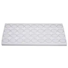 [65-5306] FOAM LINER WITH 36 GEM JARS - 1-3/8" DIA. - WHITE/WHITE