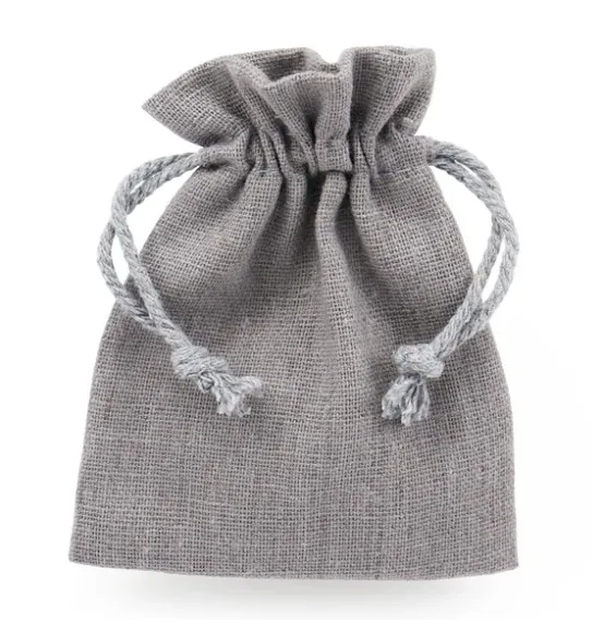 [65-201GL] MEDIUM GREY LINEN POUCHES