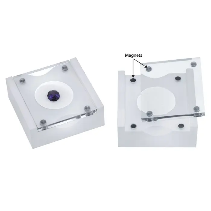 [65-1309WH] MAGNETIC LID GEM BOX - WHITE