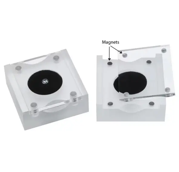 [65-1309BK] MAGNETIC LID GEM BOX - BLACK